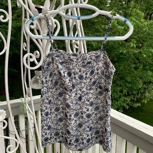 New Loft Gray & Navy Print Tank Top Size XXS